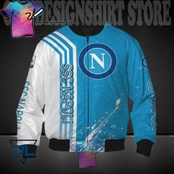SSC Napoli White Blue Bomber Jacket V14