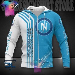 SSC Napoli White Blue Zip Up Hoodie V14