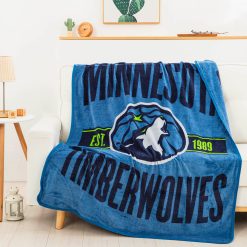 Alternative view of NBA Minnesota Timberwolves Blue EST 1989 Fleece Blanket