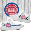NBA Detroit Pistons White Blue Scratch Yeezy Boost Sneakers