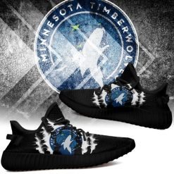 Alternative view of NBA Minnesota Timberwolves Black Scratch Yeezy Boost Sneakers