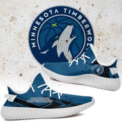 NBA Minnesota Timberwolves Blue Black Arrow Yeezy Boost Sneakers