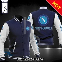 SSC Napoli Navy Blue White Baseball Jacket