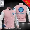SSC Napoli Pink White Baseball Jacket