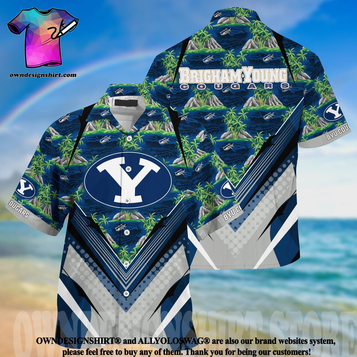 NCAA Brigham Young Cougars Tropical Island Hawaiian Shirt