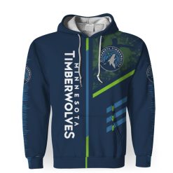 Alternative view of NBA Minnesota Timberwolves Blue Green Unisex Pullover Hoodie