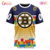 NHL Boston Bruins Custom Name Number Autism Awareness T-Shirt V4