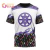 NHL Boston Bruins Custom Name Number Beat Cancer T-Shirt