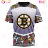 NHL Boston Bruins Custom Name Number Fight All Cancer T-Shirt