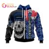 NHL Toronto Maple Leafs Custom Name Skull 2022 Zip Up Hoodie