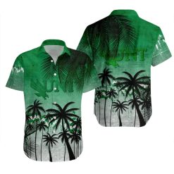 NCAA North Texas Mean Green Coconut Tree Tropical Grunge Hawaiian Shirt