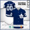 NHL Toronto Maple Leafs Custom Name Number Blue Baseball Jersey