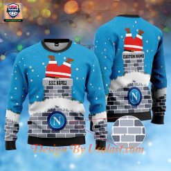 SSC Napoli Custom Name Santa Claus Ugly Christmas Sweater