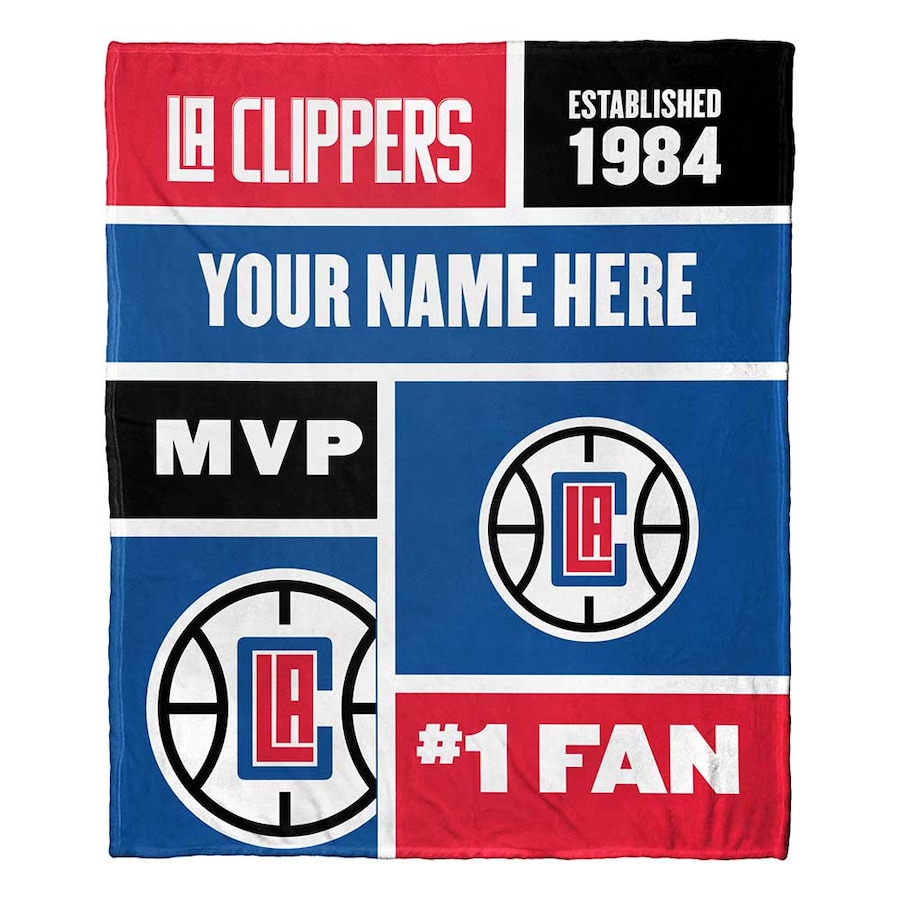 NBA Los Angeles Clippers Custom Name #1 Fan Fleece Blanket NBA Los Angeles Clippers Custom Name #1 Fan Fleece Blanket