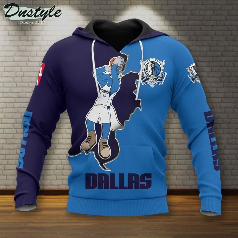 NBA Dallas Mavericks Blue Mascot Scratch Pullover Hoodie