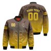NCAA Wyoming Cowboys Custom Text Number Fadded Bomber Jacket