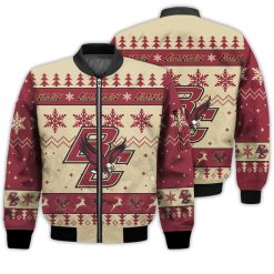 NCAA Boston College Eagles Ugly Christmas Bomber Jacket