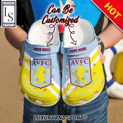 Aston Villa FC Custom Name Blue Yellow Crocs