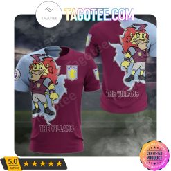 Aston Villa FC Claret Blue Mascot Scratch T-Shirt
