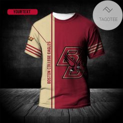 NCAA Boston College Eagles Half Style Custom Text T-Shirt