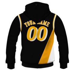 Alternative view of NBA Indiana Pacers Custom Name Number Throwback Vintage Nostalgia Jersey Zip Up Hoodie