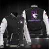 NCAA Northwestern Wildcats Black White Baseball Jacket