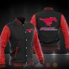 NCAA SMU Mustangs Black Red Baseball Jacket