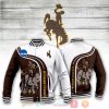NCAA Wyoming Cowboys Brown White Baseball Jacket