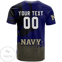Alternative view of NCAA Navy Midshipmen Custom Text Net Grunge Pattern T-Shirt