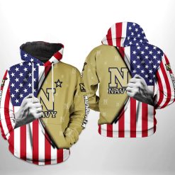 NCAA Navy Midshipmen US Flag Pullover Hoodie