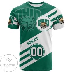 NCAA Ohio Bobcats Custom Number Sport Style Logo T-Shirt
