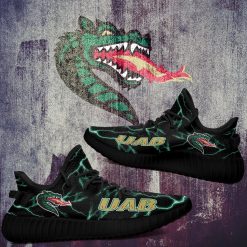 Alternative view of NCAA UAB Blazers Lightning Black Yeezy Boost Sneakers