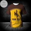 NCAA Wyoming Cowboys Custom Text Number Curve Style Sport T-Shirt