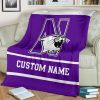 NCAA Northwestern Wildcats Custom Name Fleece Blanket