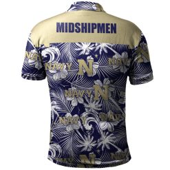 Alternative view of NCAA Navy Midshipmen Tropical Seamless Polo Shirt