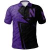 NCAA Northwestern Wildcats Custom Text Number Abstract Pattern Sport Polo Shirt