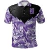 NCAA Northwestern Wildcats Tropical Seamless Polo Shirt