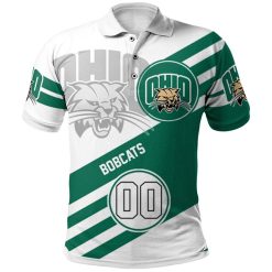 NCAA Ohio Bobcats Custom Number Sport Style Logo Polo Shirt