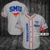 NCAA SMU Mustangs Custom Name Grey Baseball Jersey