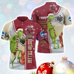 NCAA Boston College Eagles Funny Grinch Ugly Christmas Polo Shirt