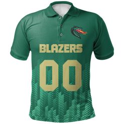 NCAA UAB Blazers Custom Text Number Logo Sport Ombre Polo Shirt