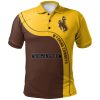 NCAA Wyoming Cowboys Curve Style Custom Text Polo Shirt
