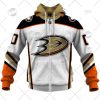 NHL Anaheim Ducks Custom Name Number 2022 Away Jersey Zip Up Hoodie
