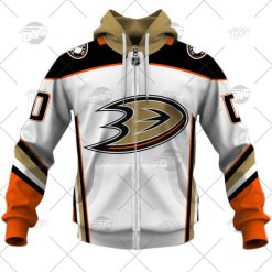 NHL Anaheim Ducks Custom Name Number 2022 Away Jersey Zip Up Hoodie