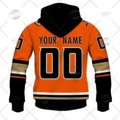 Alternative view of NHL Anaheim Ducks Custom Name Number 2022 Alternate Jersey Zip Up Hoodie