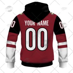 Alternative view of NHL Arizona Coyotes Custom Name Number 2022 Alternate Jersey Zip Up Hoodie
