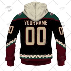 Alternative view of NHL Arizona Coyotes Custom Name Number 2022 Home Jersey Zip Up Hoodie