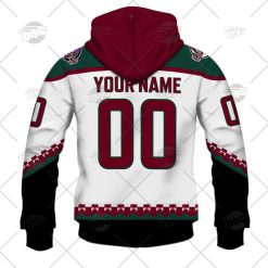 Alternative view of NHL Arizona Coyotes Custom Name Number 2022 Away Jersey Zip Up Hoodie