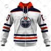 NHL Edmonton Oilers Custom Name Number 2022 Away Jersey Zip Up Hoodie