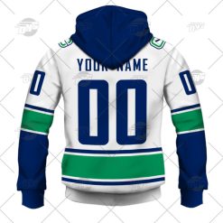 Alternative view of NHL Vancouver Canucks Custom Name Number 2022 Away Jersey Zip Up Hoodie